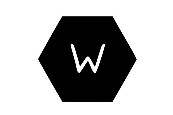 Hexagon Shape with Playful Mono W Graphics & Crafts